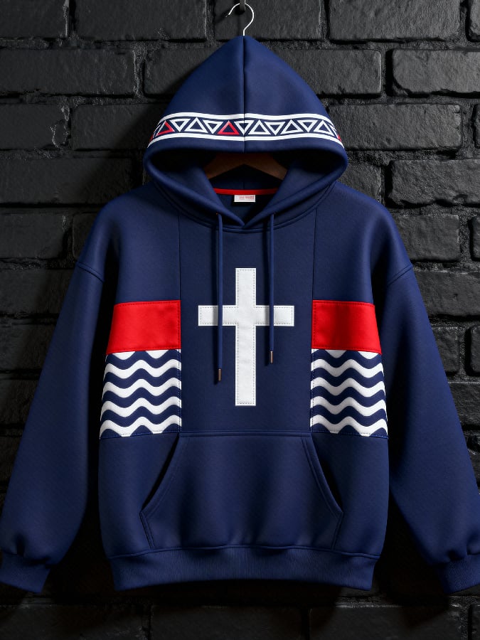 Men's casual modern geometric faith print sweatshirt