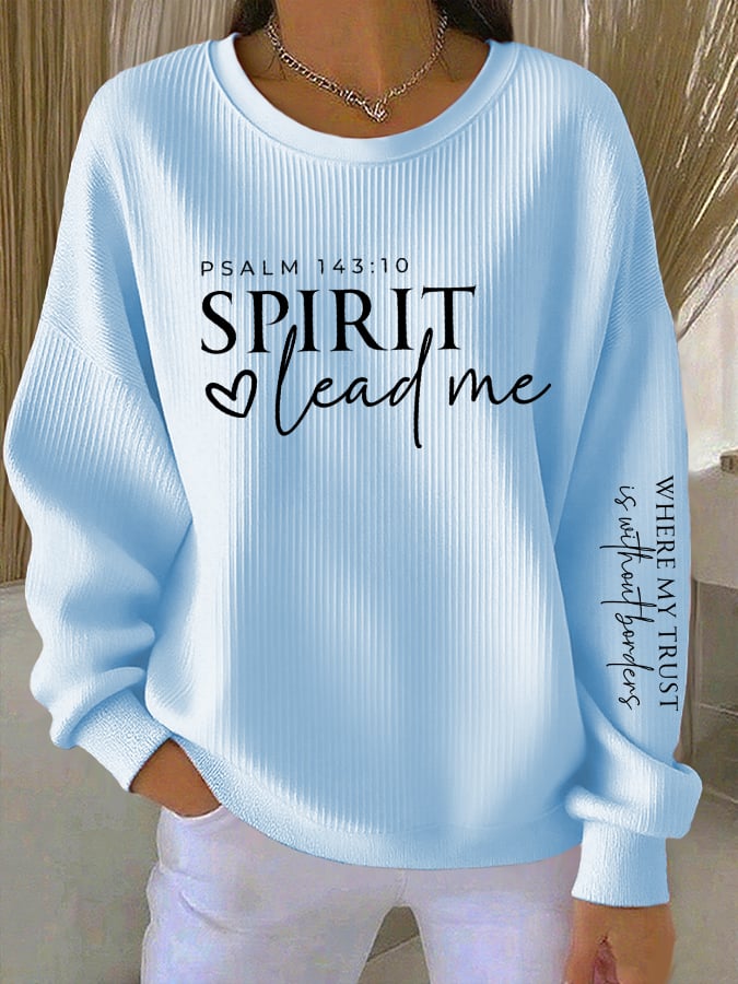 Women'S Spirit Lead Me Verse Print Casual Sweatshirt