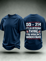 Men's DD-214 Veteran, American Flag Dog Tag T-Shirt