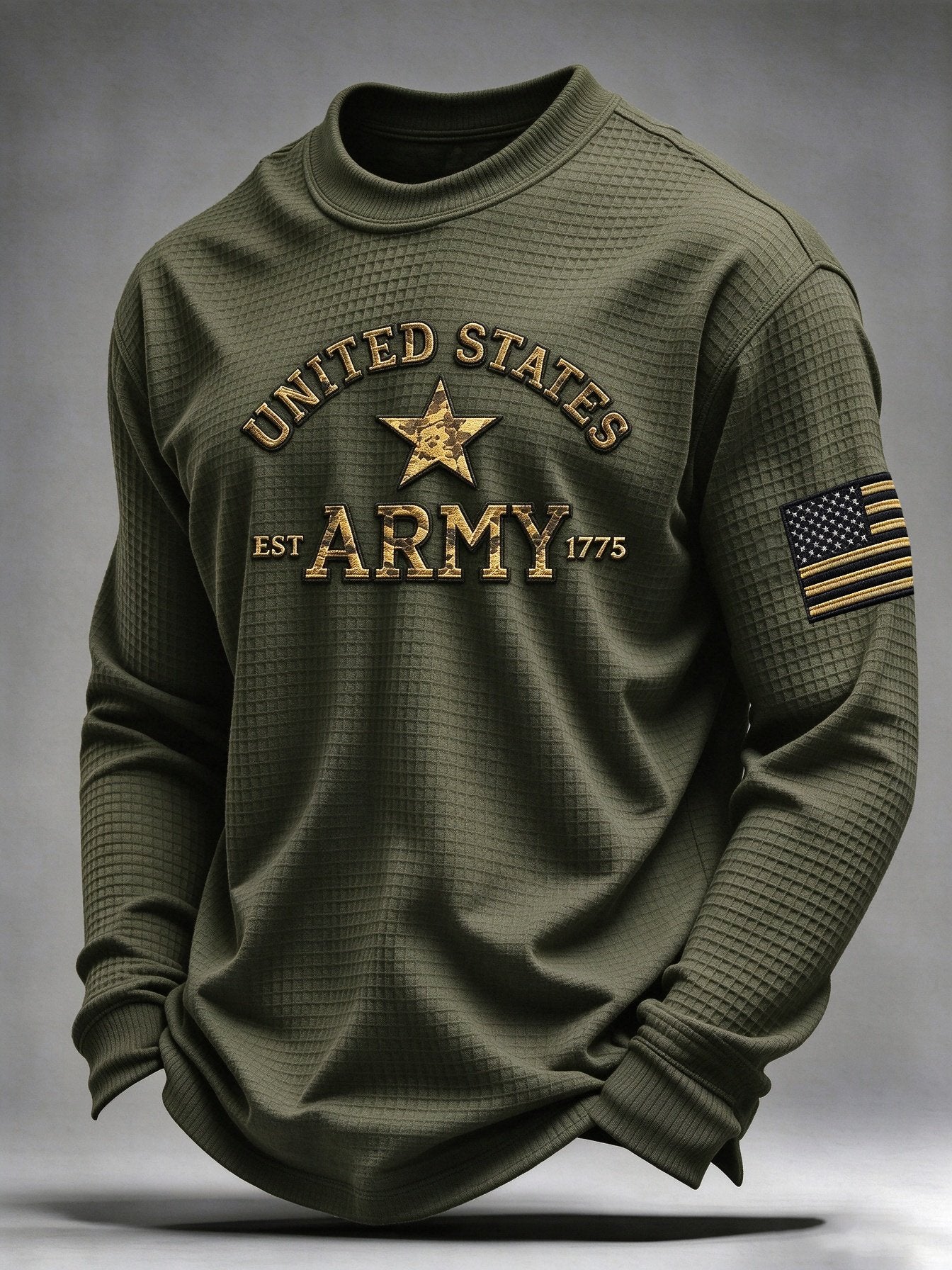 Men's U.S. Veterans Printed Waffle-Knit Top
