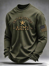 Men's U.S. Veterans Printed Waffle-Knit Top
