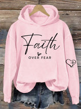 Women's Casual Faith Overcomes Fear Hoodie