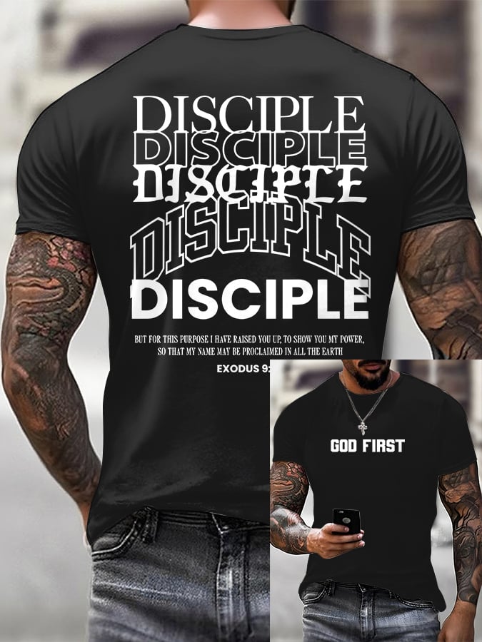 Men'S Casual Disciple Print T-Shirt