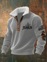 Men's Casual Faith Retro Textured Sweatshirt