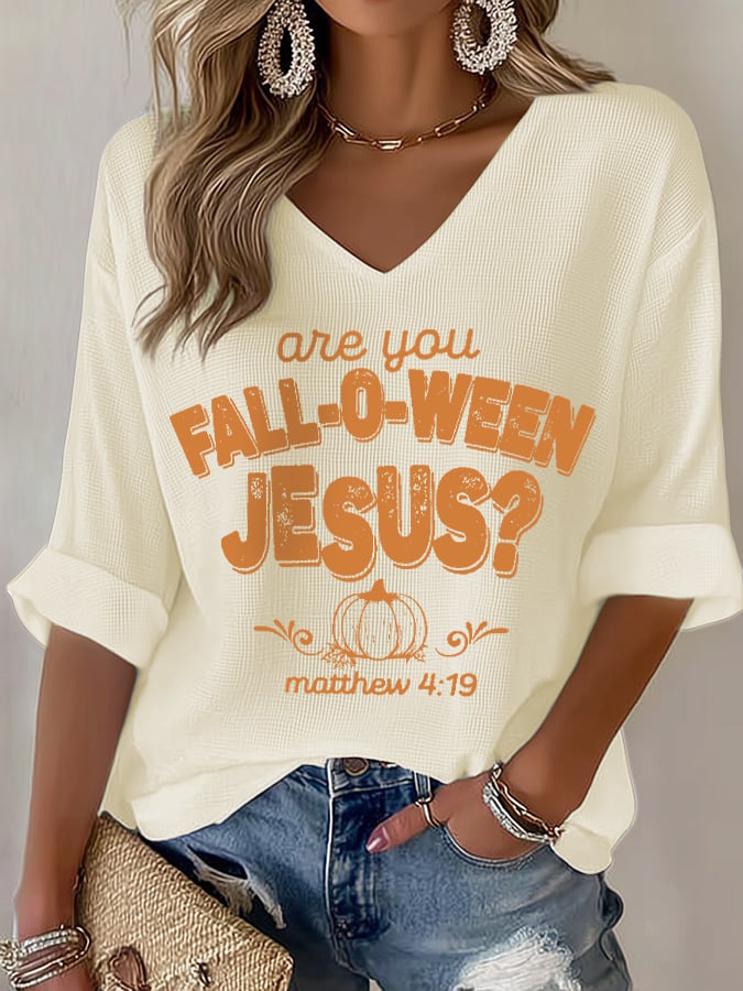 Women's Are You Fall-O-Ween Jesus Print T-shirt