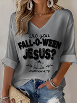 Women's Are You Fall-O-Ween Jesus Print T-shirt