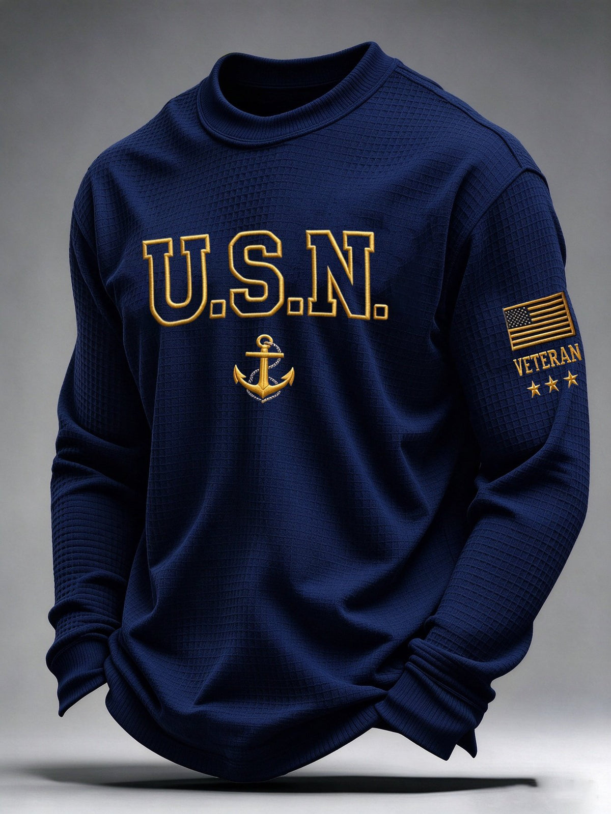 Men's U.S. Veterans Printed Waffle-Knit Top