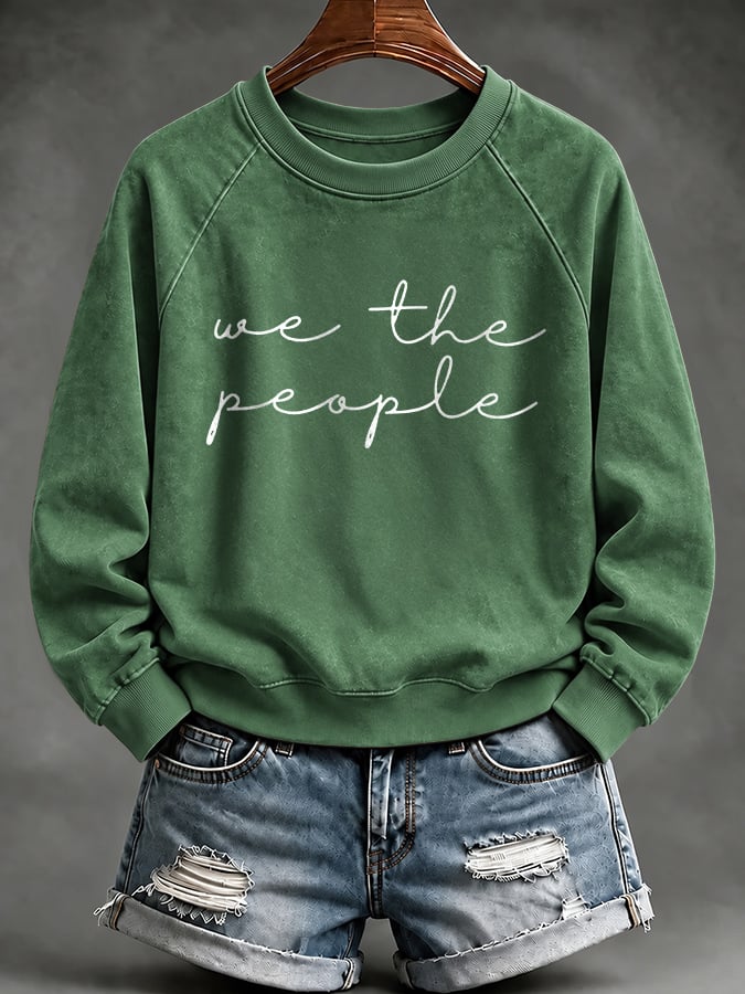 Retro We The People No Kings Print Sweatshirt