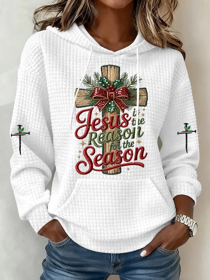Women's Casual Christmas Plaid Hoodie