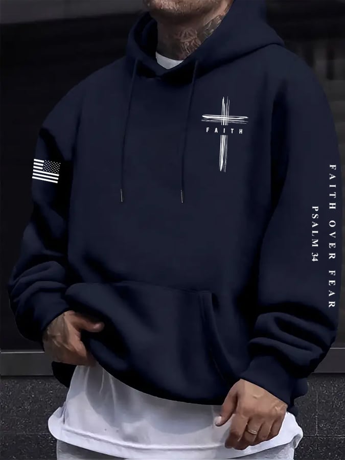 Men's Faith Over Fear Print Hoodie
