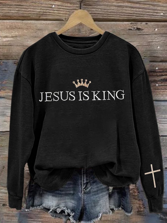 Women'S Casual Faith Print Sweatshirt