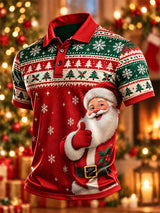 Men's Casual Christmas Short-Sleeve Polo Shirt