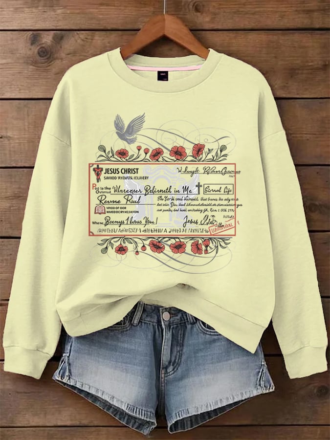 Women's Jesus Paid It All Faith Print Sweatshirt