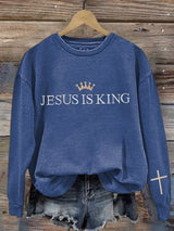 Women'S Casual Faith Print Sweatshirt