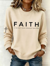 Women'S Faith Cross Print Sweatshirt