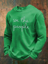 Men's Retro We The People No Kings Print Sweatshirt
