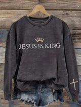 Women'S Casual Faith Print Sweatshirt