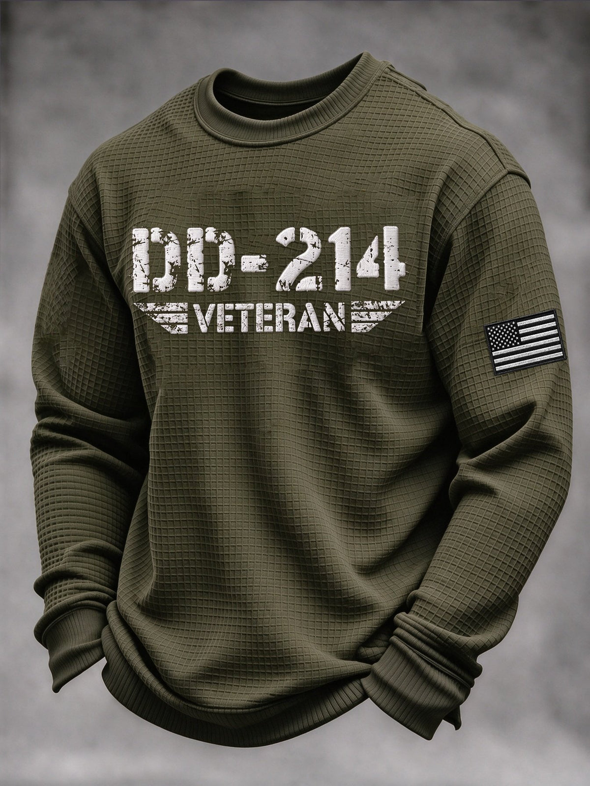 Men's Veteran Pride Dd-214 Printed Waffle Casual Top