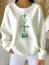 Women's Autumn Christmas Faith Printed Casual Crew Neck Top