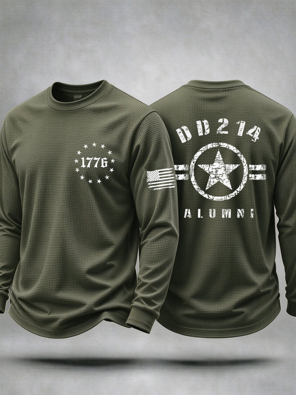 Men's Veteran Pride Dd-214 Printed Waffle Casual Top