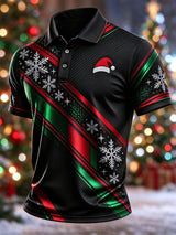 Men's Casual Christmas Short-Sleeve Polo Shirt