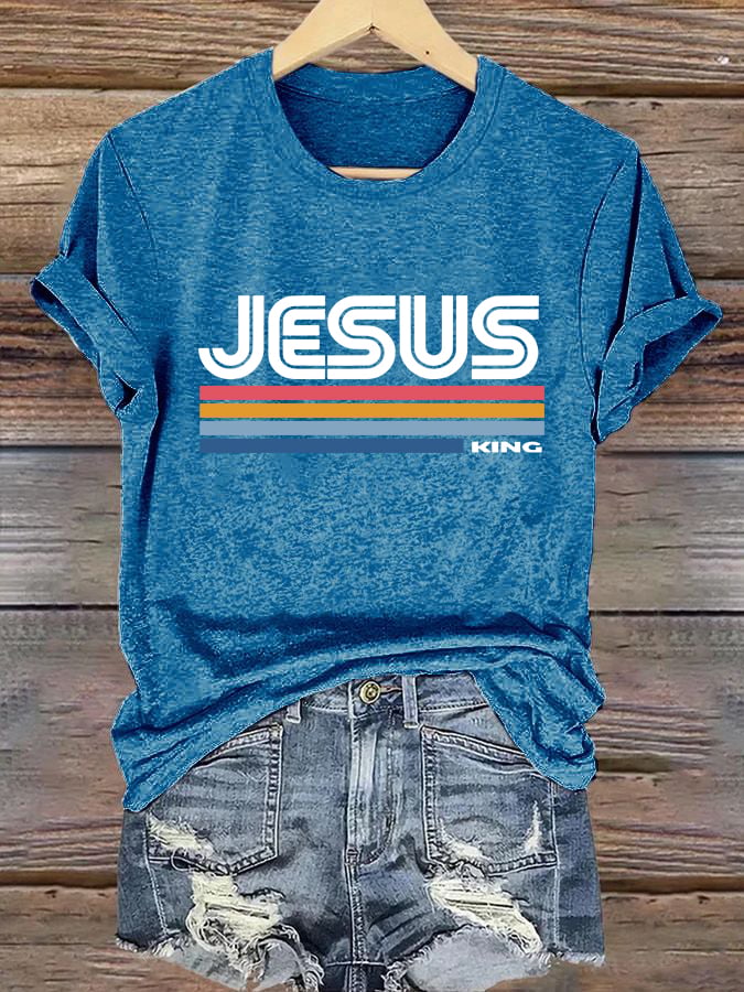 Women'S Casual Christian Faith Graphic Print Short Sleeve T-Shirt
