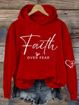 Women's Casual Faith Overcomes Fear Hoodie