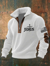 Men's Casual Faith Retro Textured Sweatshirt