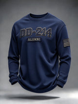 Men's Veteran Pride DD-214 Printed Waffle Long-Sleeve T-Shirt