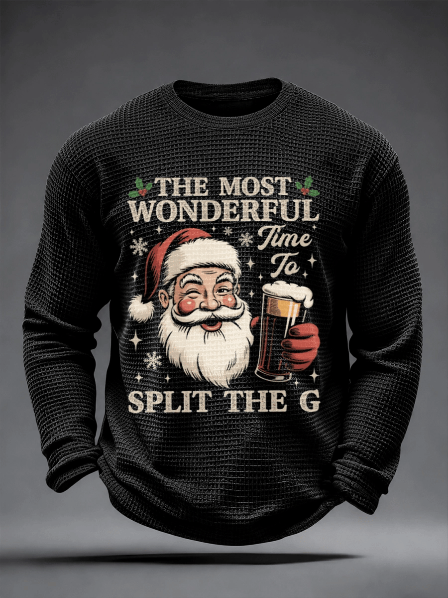 Men's Irish Christmas Waffle Long Sleeve T-Shirt