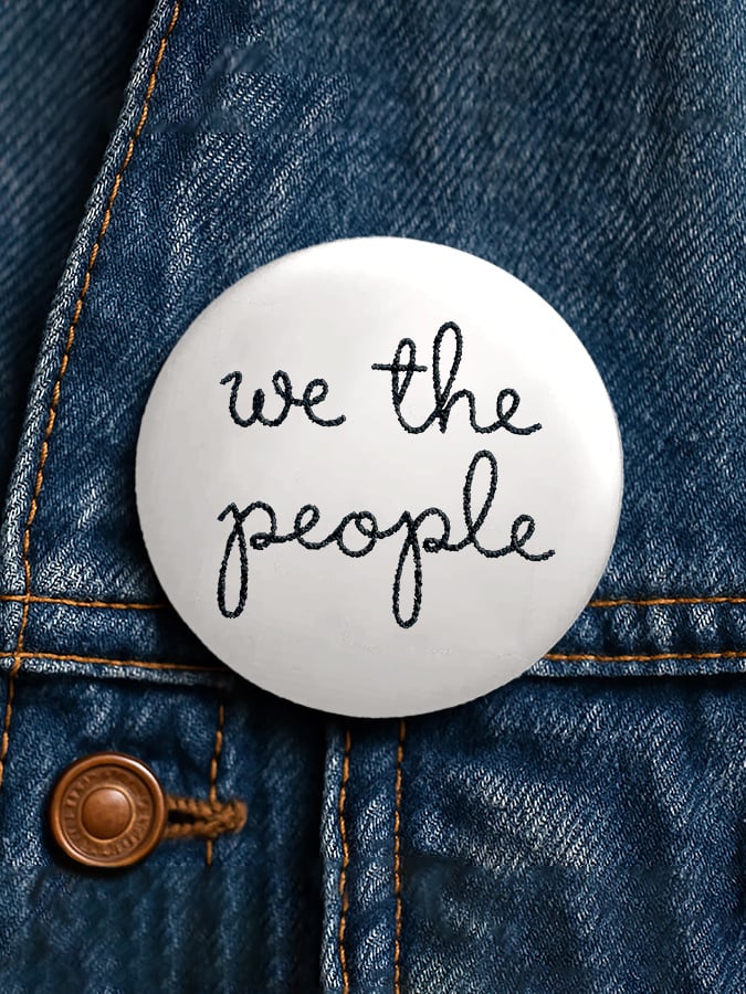 Unisex Retro We The People No Kings Pin-Back Button