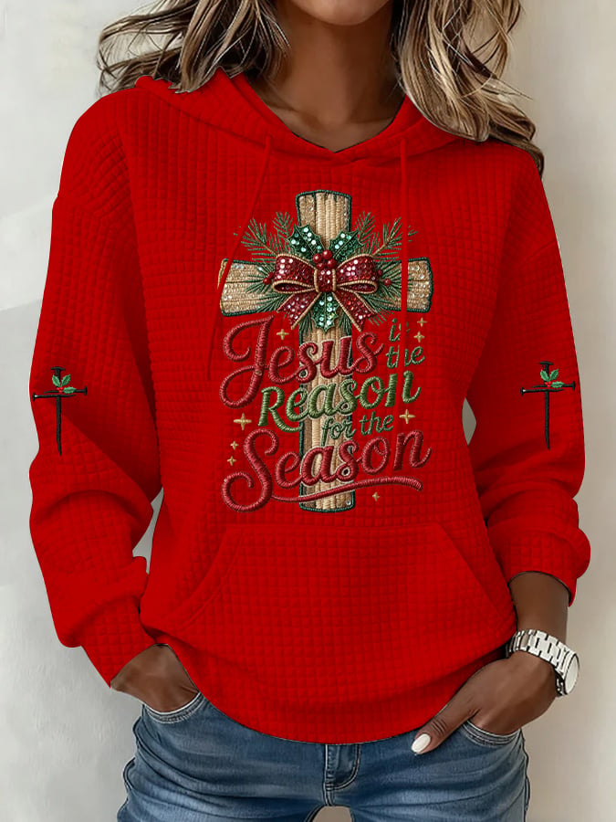 Women's Casual Christmas Plaid Hoodie