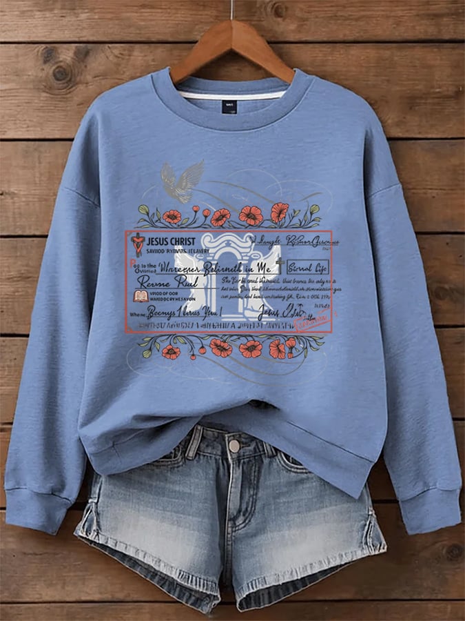 Women's Jesus Paid It All Faith Print Sweatshirt