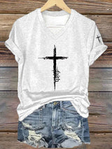 Women's Faith Cross Print T-Shirt