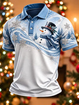 Men's Casual Christmas Short-Sleeve Polo Shirt