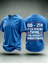 Men's DD-214 Veteran, American Flag Dog Tag T-Shirt