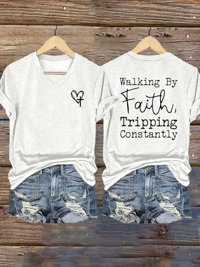 Women's Faith Cross Print T-Shirt