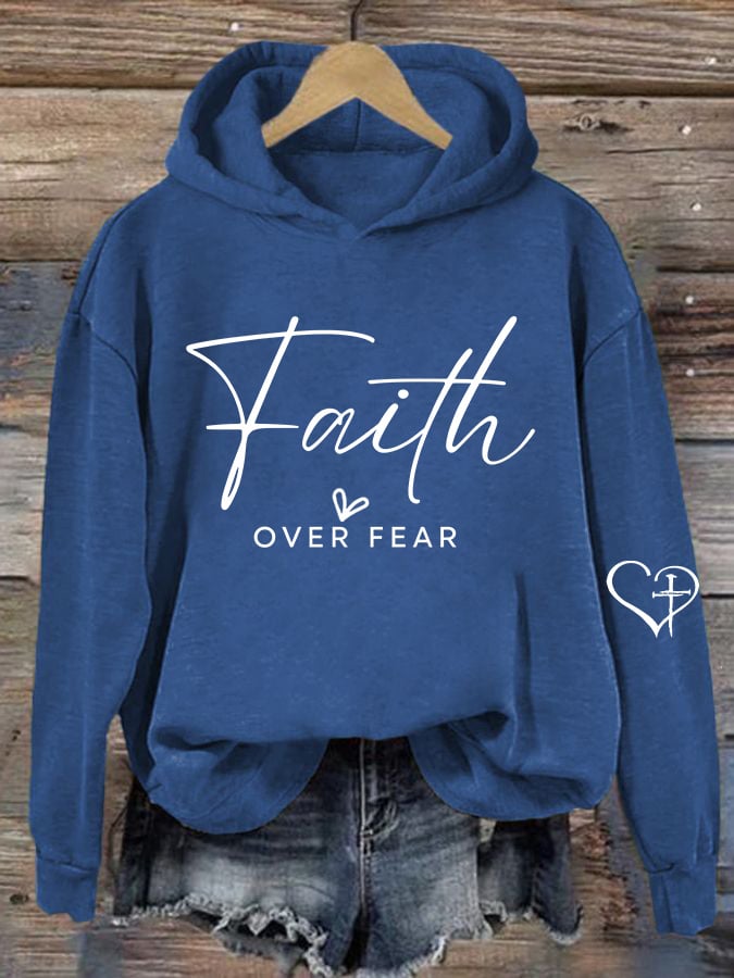 Women's Casual Faith Overcomes Fear Hoodie