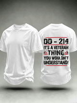 Men's DD-214 Veteran, American Flag Dog Tag T-Shirt