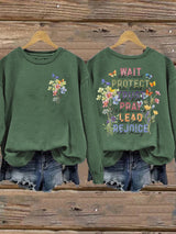 Women'S Casual Faith Print Sweatshirt
