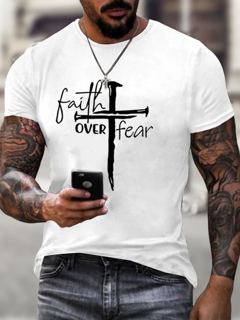 Men's Faith Over Fear Print T-Shirt