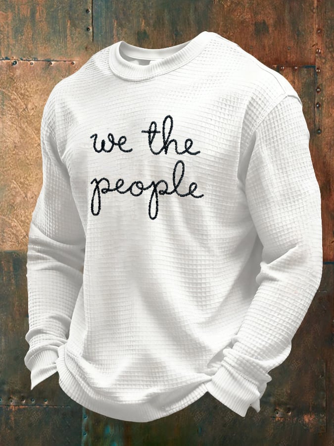 Men's Retro We The People No Kings Print Sweatshirt