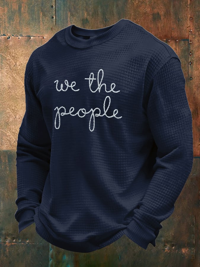 Men's Retro We The People No Kings Print Sweatshirt