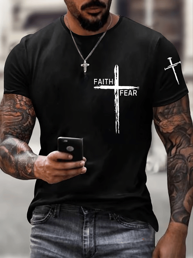 Men's Faith Printed Casual T-Shirt