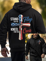 Men's I Stand For The Flag I Kneel for The Cross Faith Print Sweatshirt