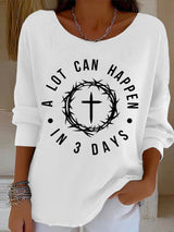 Women's Retro A Lot Can Happen In 3 Days Print Sweater