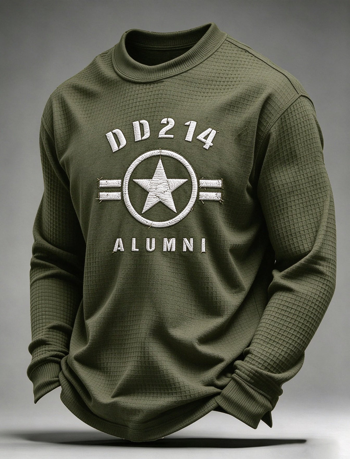 Men's Veteran Pride Dd-214 Printed Waffle Casual Top