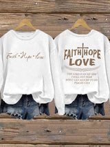 Women'S Casual Faith Printed Sweatshirt