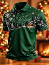 Men's Casual Christmas Short-Sleeve Polo Shirt