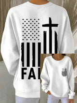 Women's Faith American Flag Print Sweatshirt